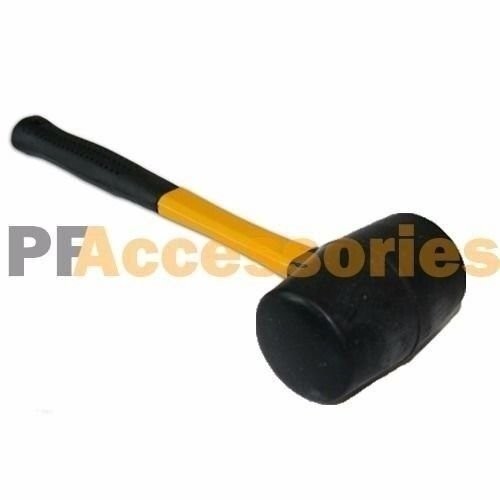 16 oz Rubber Mallet Hammer Fiberglass Grip Handle 11.5" inch Length NEW