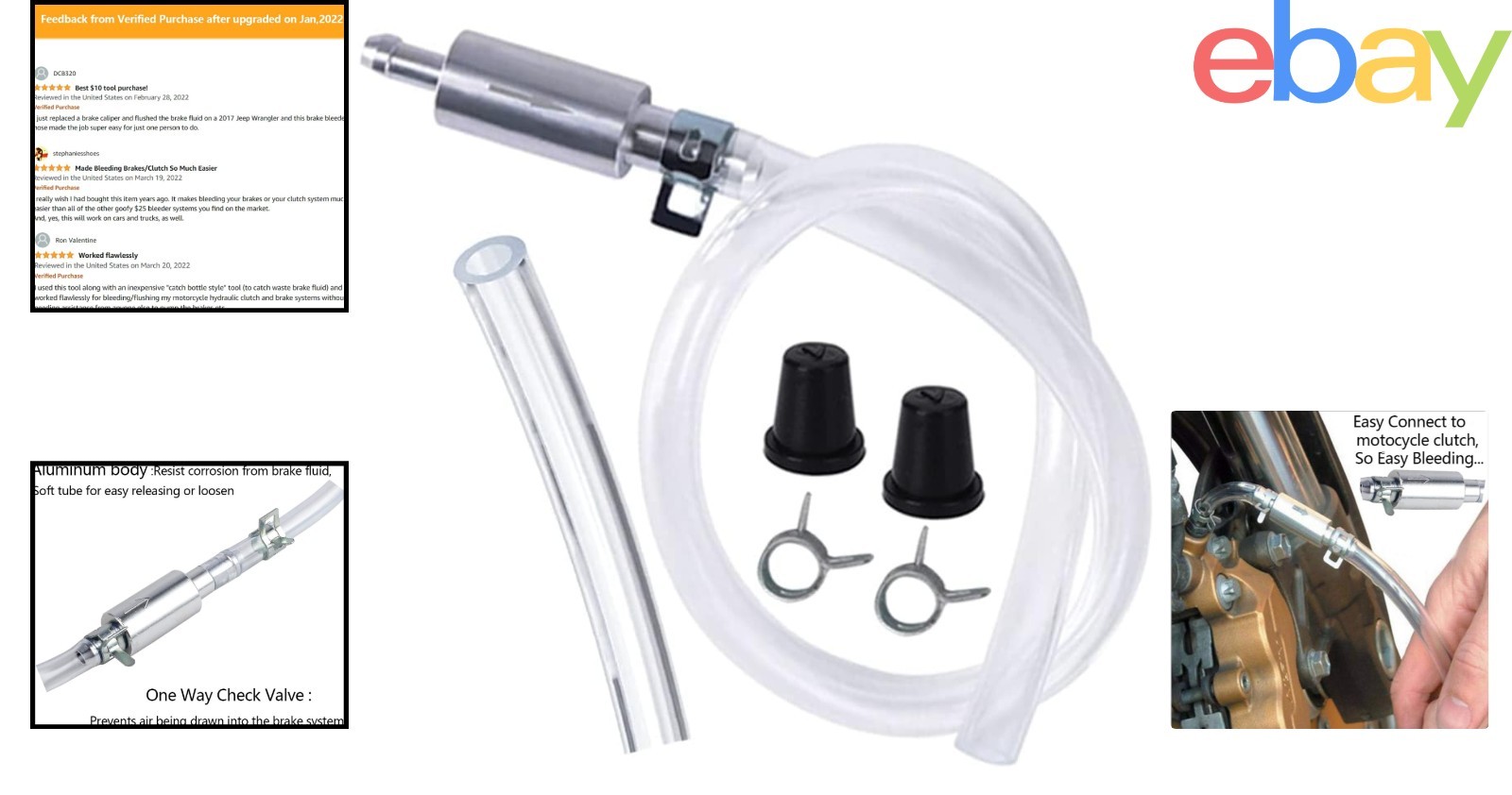 Brake Bleeder Tool with Check Valve for Efficient Motorcycle Fluid Bleeding