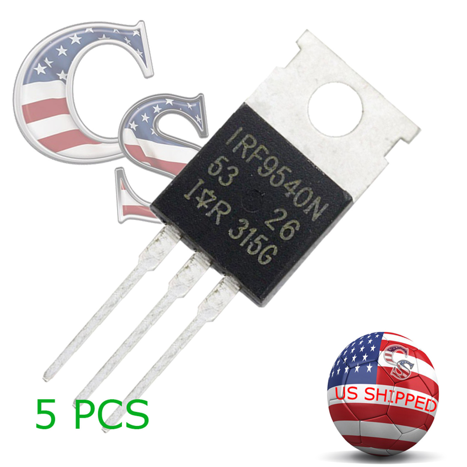 5 x IRF9540 P-Channel Power MOSFET 23A 100V TO-220 "IR"