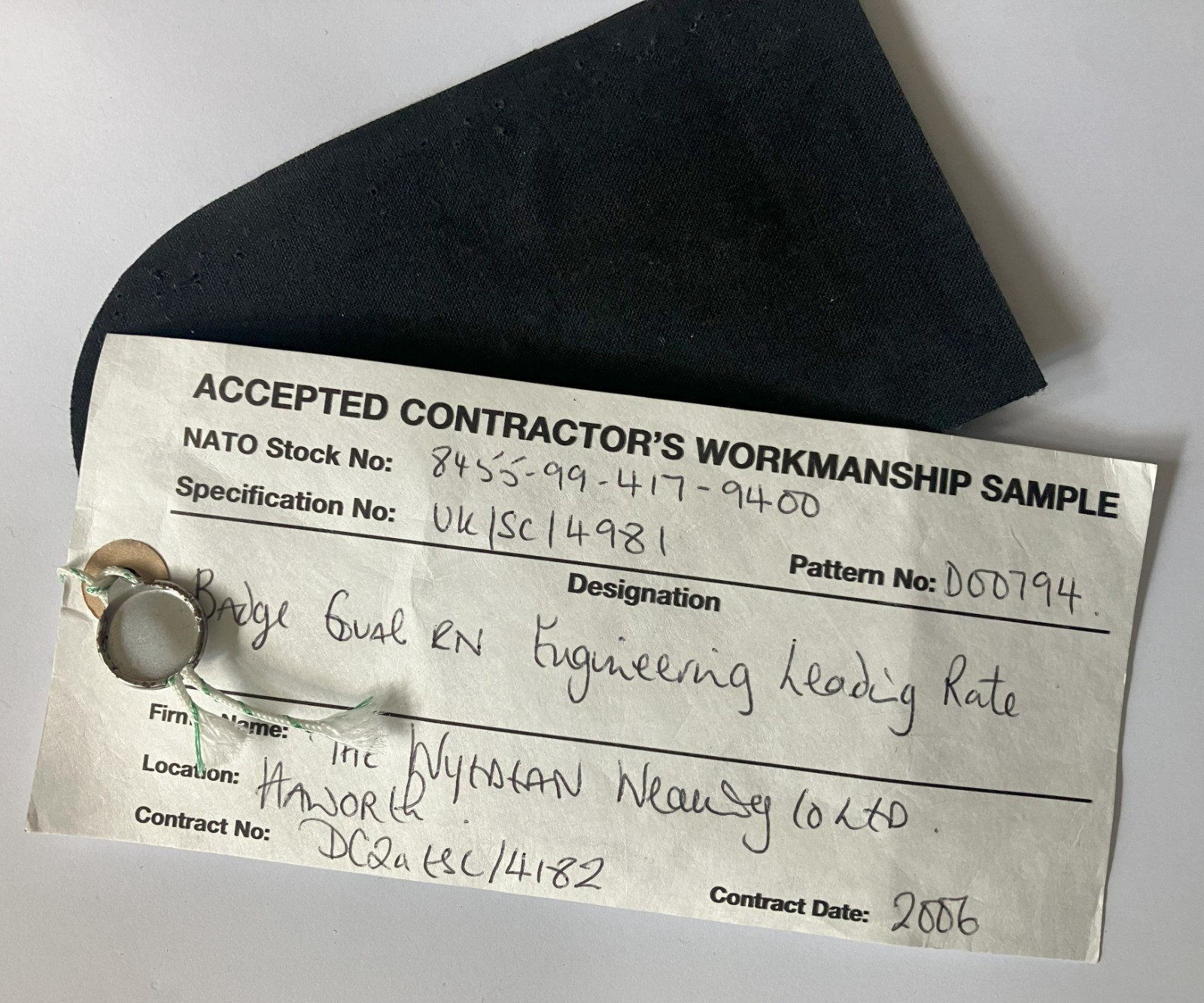 British Royal Navy Leading Submarine Weapons Engineer sealed pattern