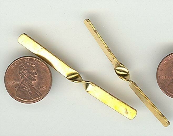 50pcs. VINTAGE 55X5mm. BRASS BAR TWIST FINDINGS V513