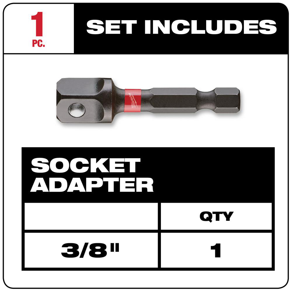 1/4 In. X 3/8 In. Steel Square Socket Adapter
