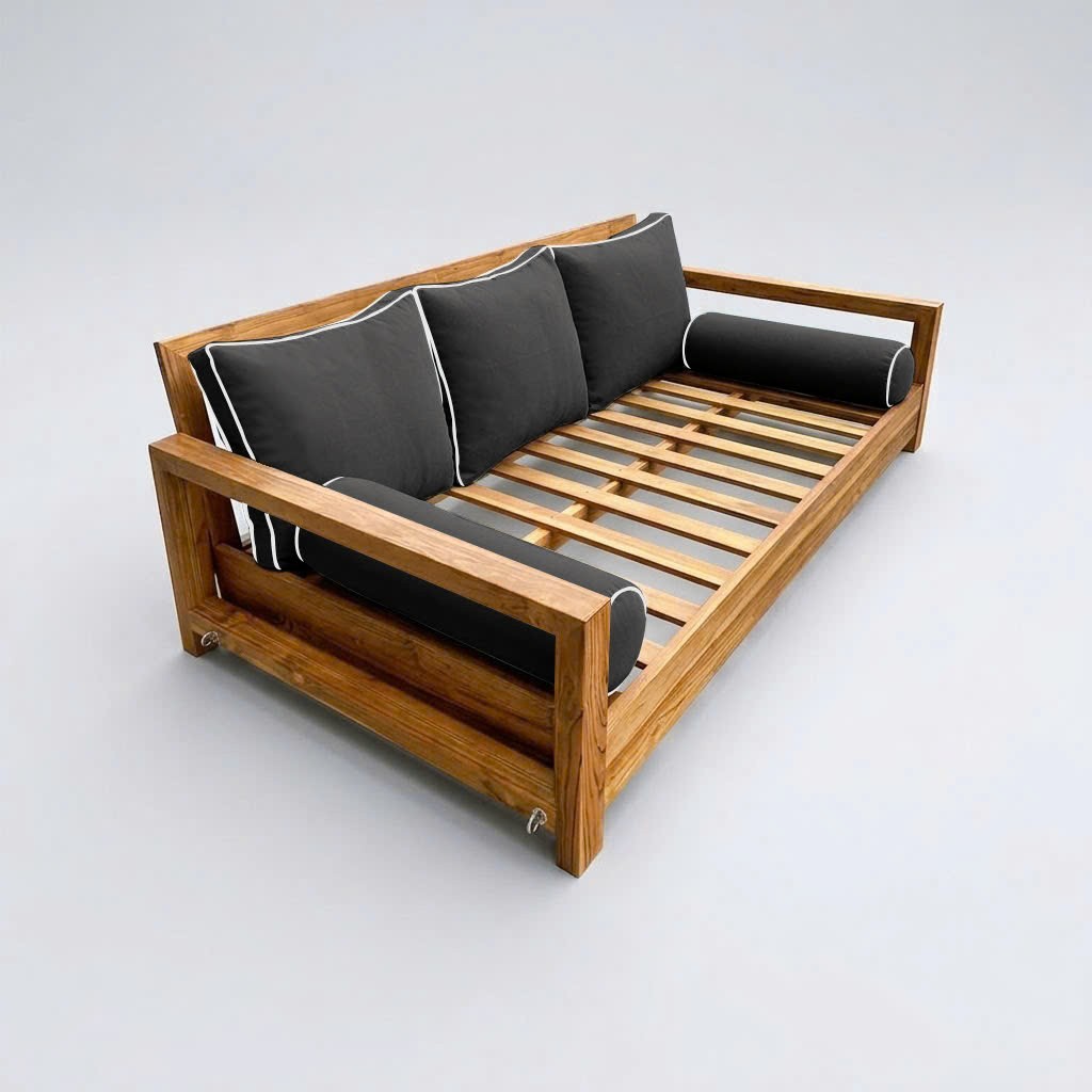 |COVER ONLY| STYLE 3 Twin Bolster Pillow Daybed Porch Swing Contrast Trim AD003