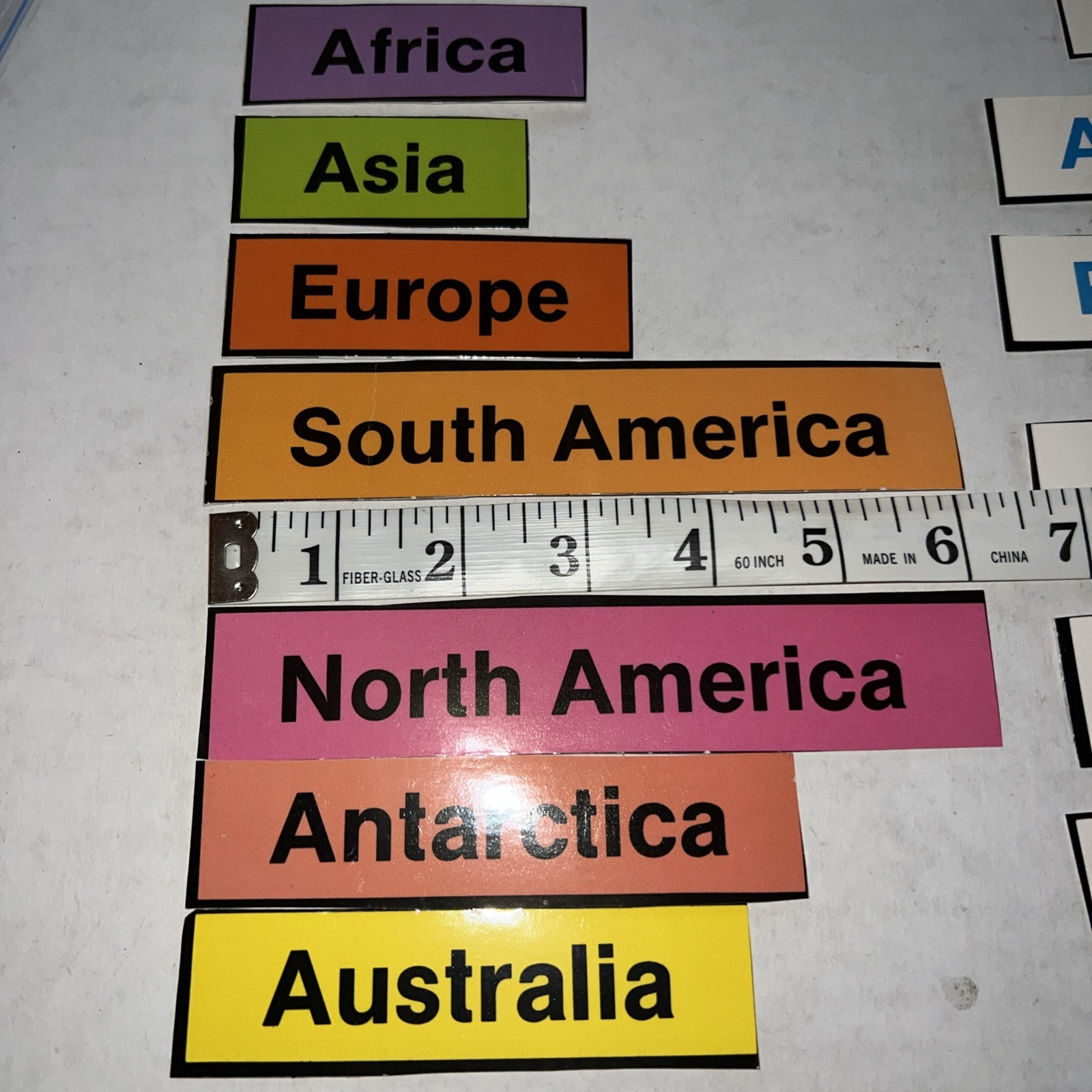 Continents and Oceans Bulletin Board Labels