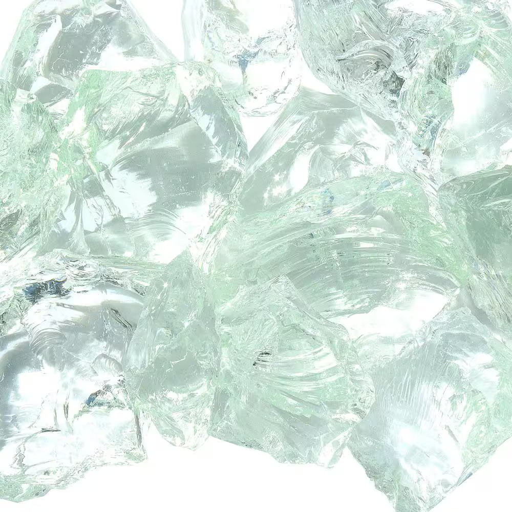 0.36 Cu. Ft. 2 In. to 4 In. Ice Clear Landscape Recycled Glass- 20 Lbs. Bag