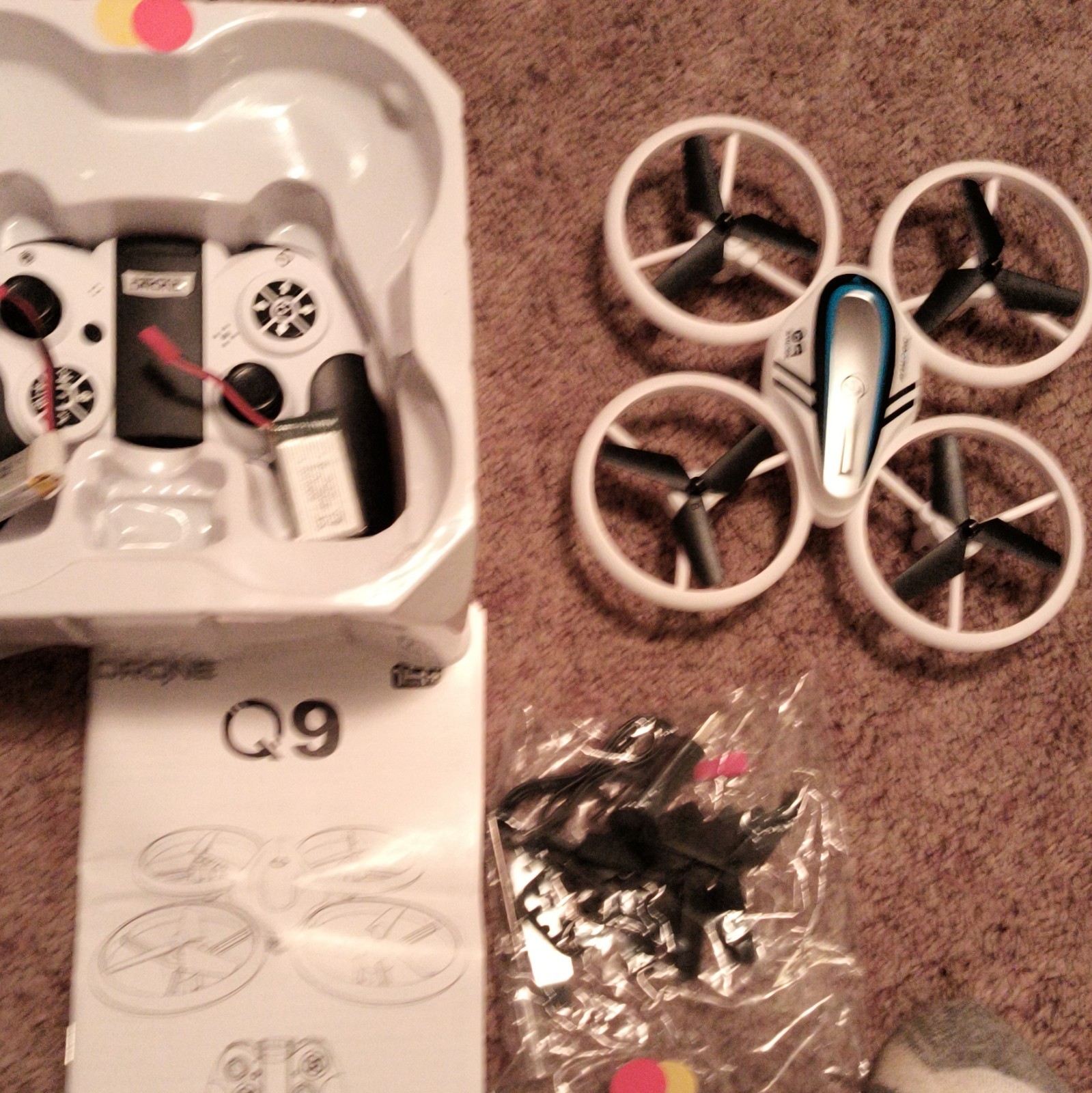 Q9 Mini RC Quadcopter Drone w/ Remote Controller, Extra Battery, USB Charger!!!!