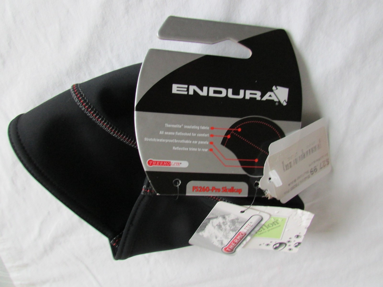 Endura FS260 Pro Skull Cap Thermal Reflective Hat Beanie S/M Cycling Running NWT
