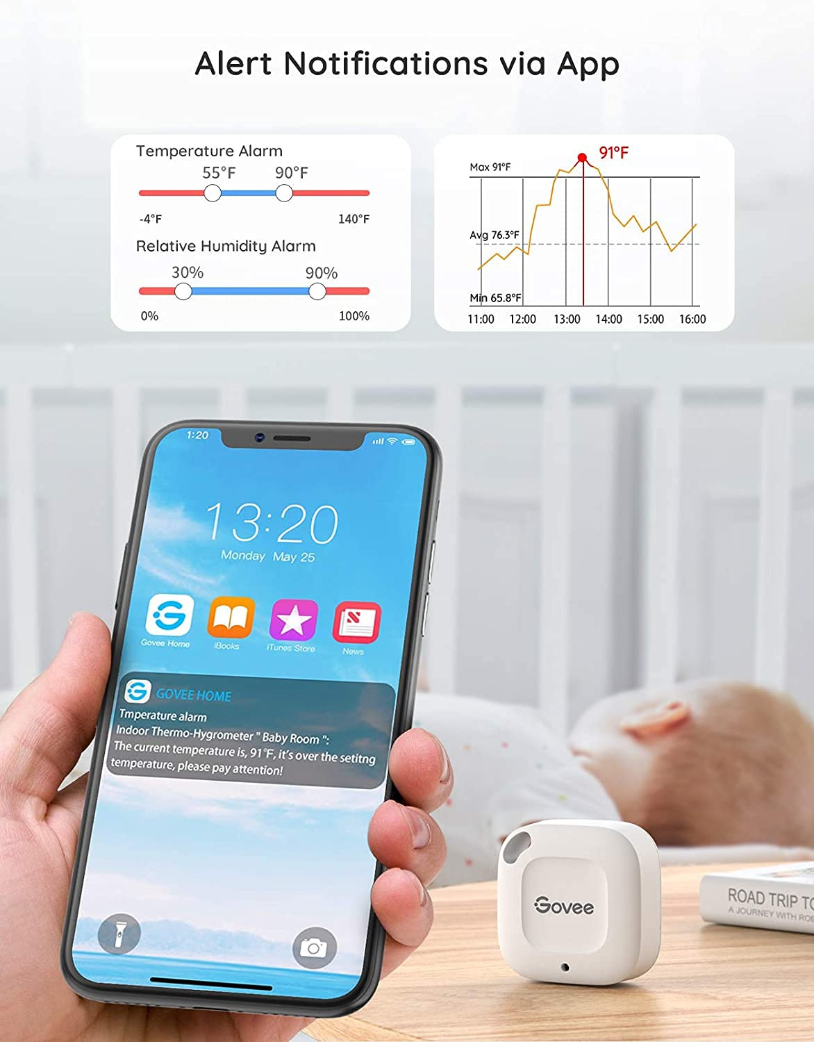 Govee Bluetooth Hygrometer Thermometer, Wireless Thermometer, Mini Hum