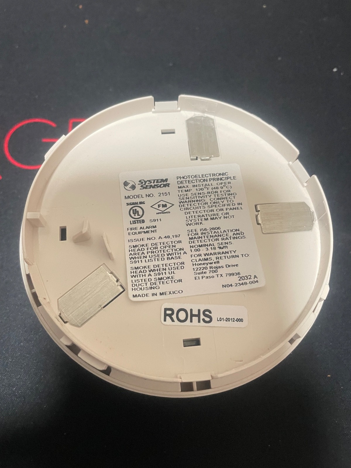 System Sensor 2151 Smoke Detector