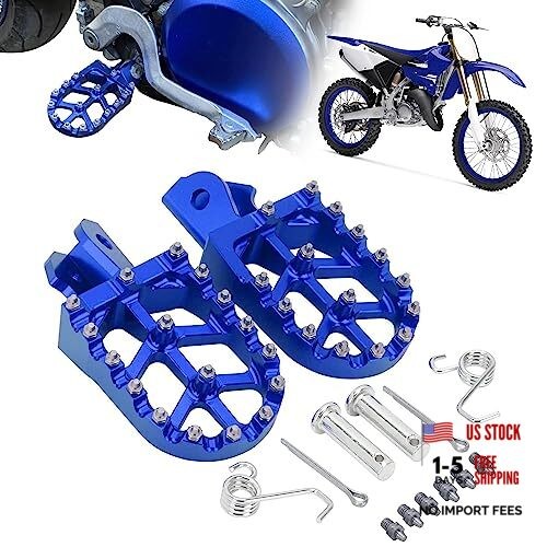 Foot Pegs Motorcycle Universal CNC Footpeg for PW TTR YZ 50-125cc MB200 blue
