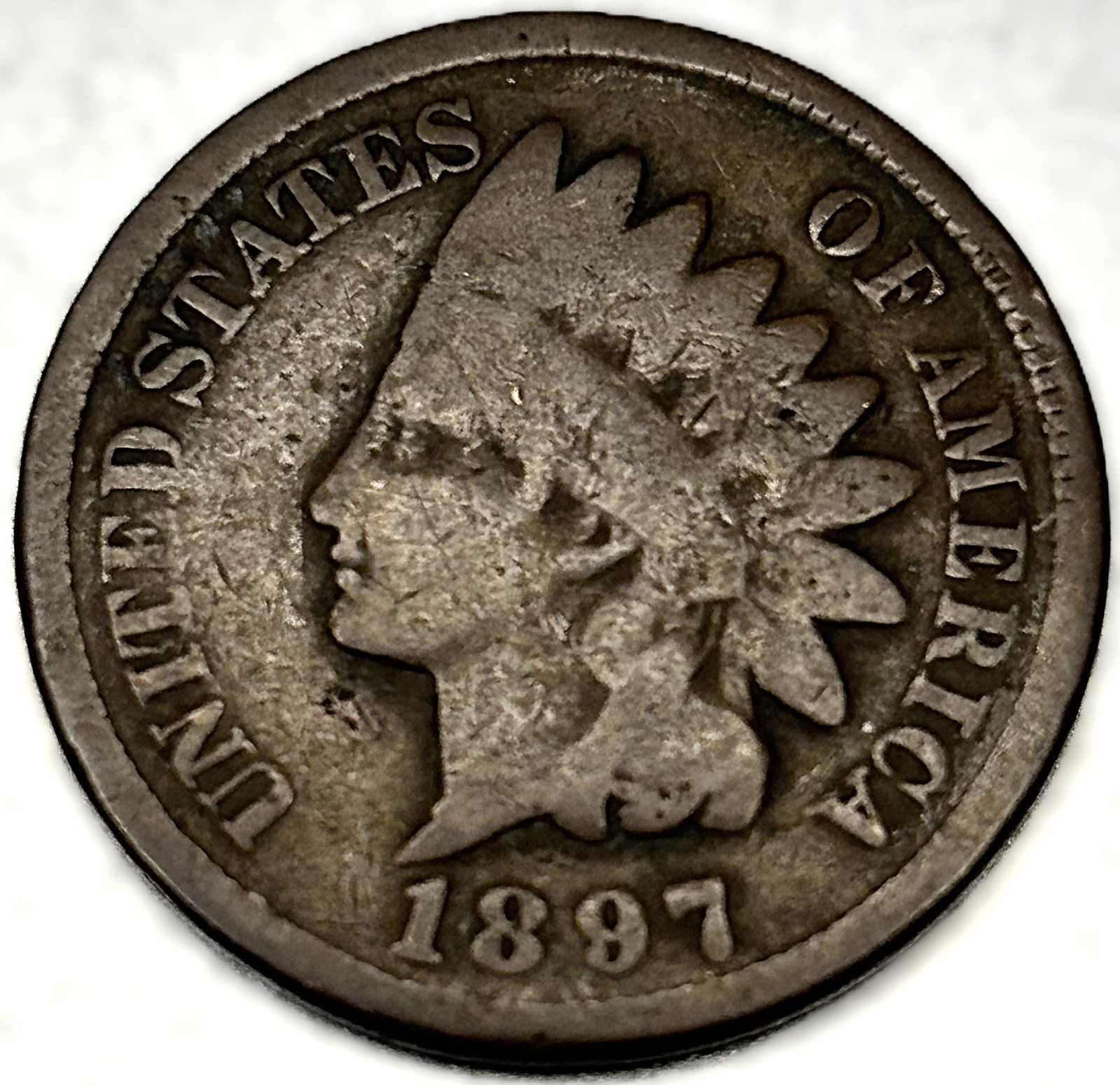 1897 Indian Head Cent Penny Good Condition 1c One Cent US Coin- 0853