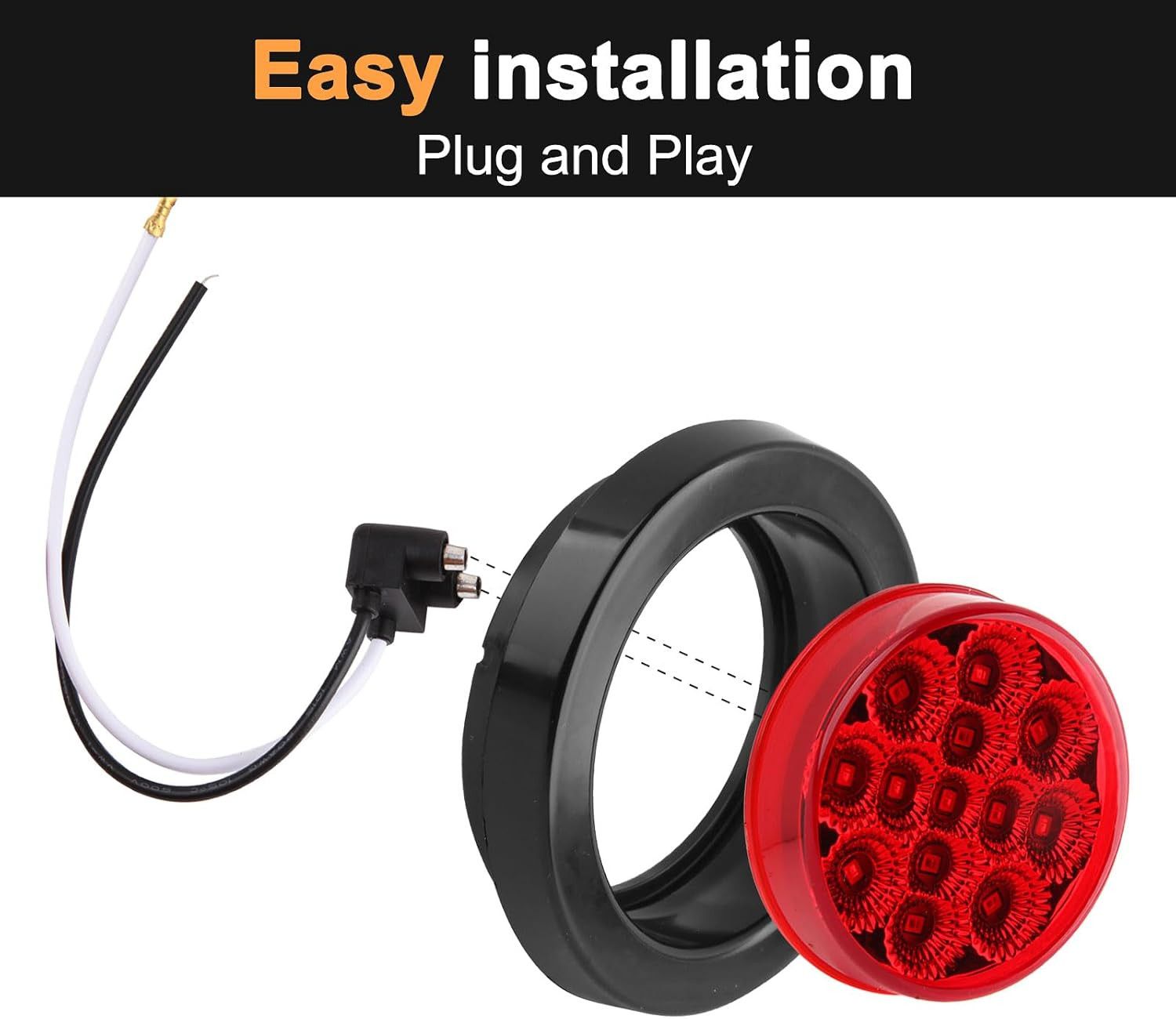 20 Pcs 2.5'' Inch round Led Clearance and Side Marker Lights 13 LEDS W/Reflector