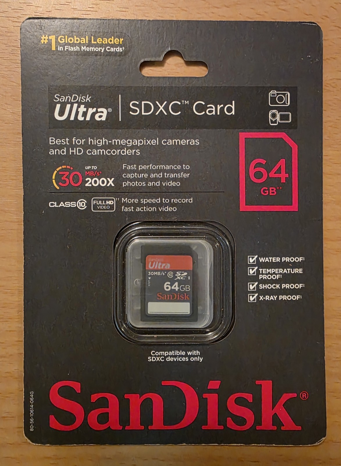NEW GENUINE SanDisk Ultra 64 GB SDXC Class 10 Flash Memory Card 30MB/s 200X 64GB
