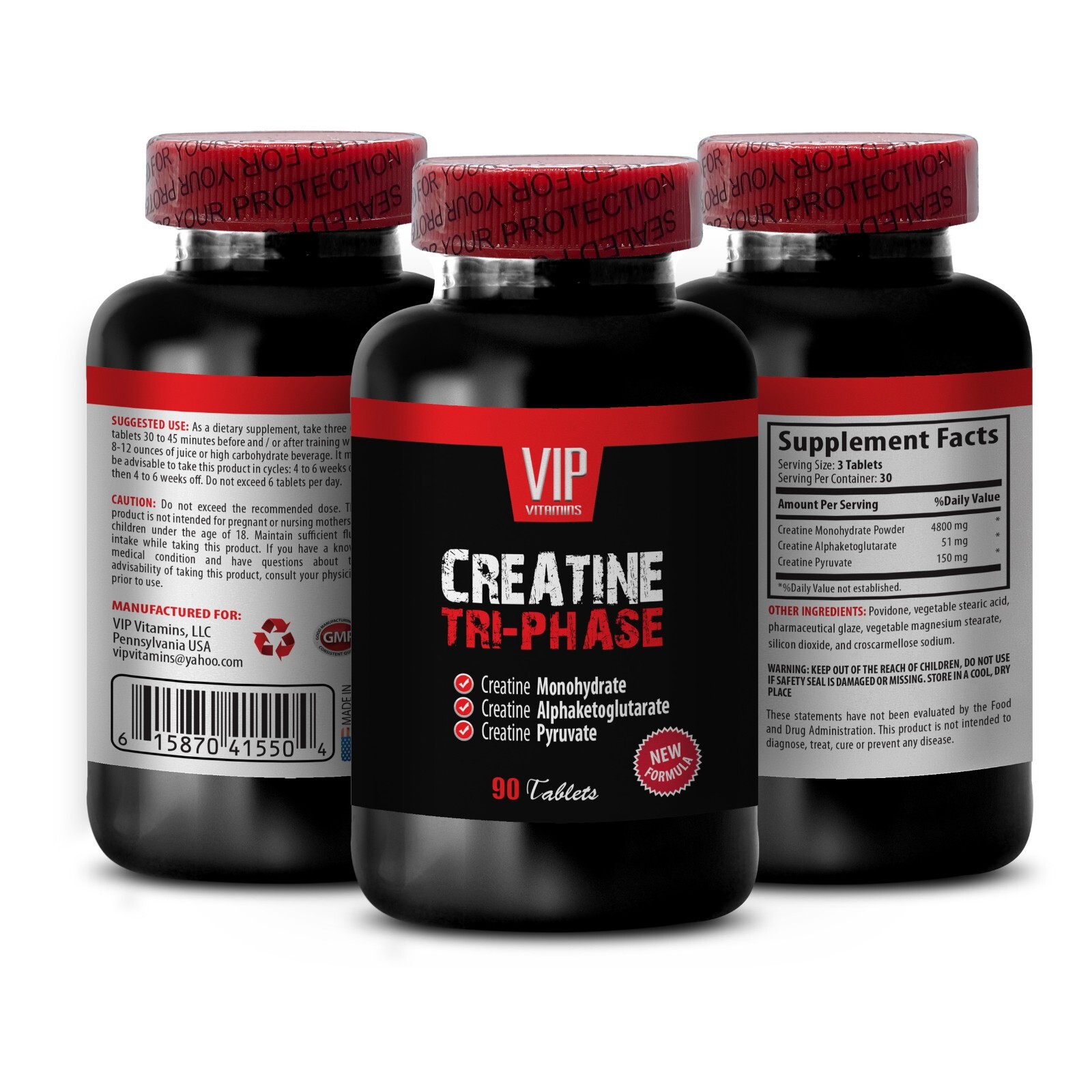 Energy booster for men - CREATINE TRI-PHASE 1B - creatine with bcaa Pyruvate