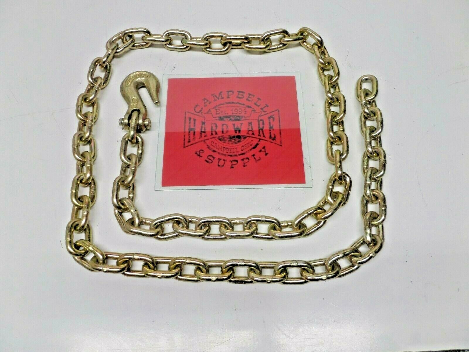 Auto Body Frame Machine Pull Chain 3/8" x 8' Grade 70 with 3/8' Grab Hook