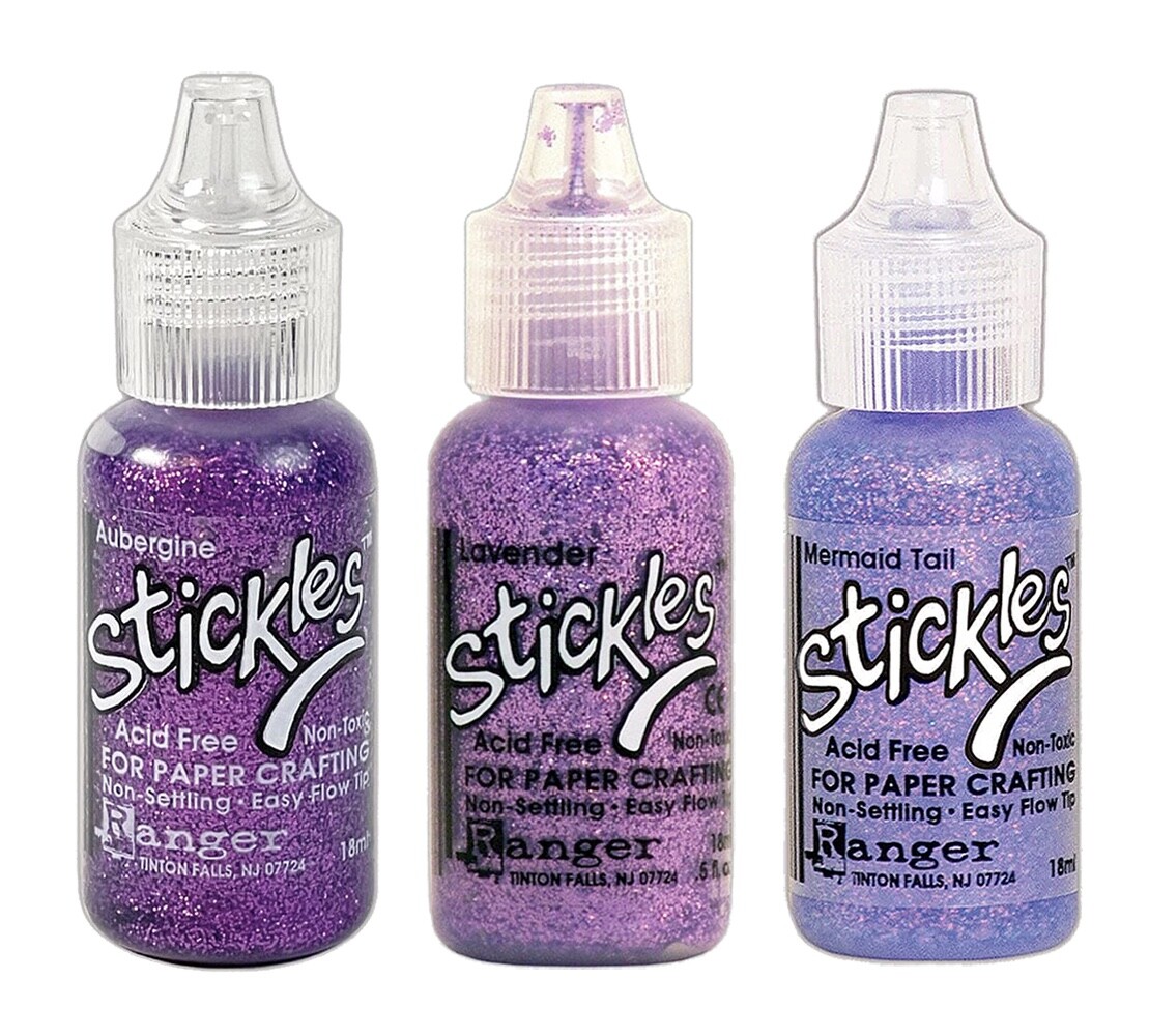 Ranger, Stickles Glitter Glue, 3 Shades, The Purples, Purple Glitter Glue