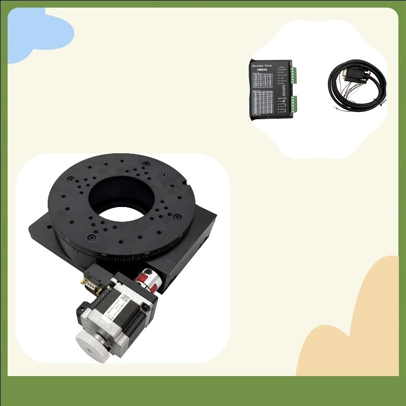 DC24V 180 : 1 Electric Hollow Precision Rotary Table Motorized Rotary Stages