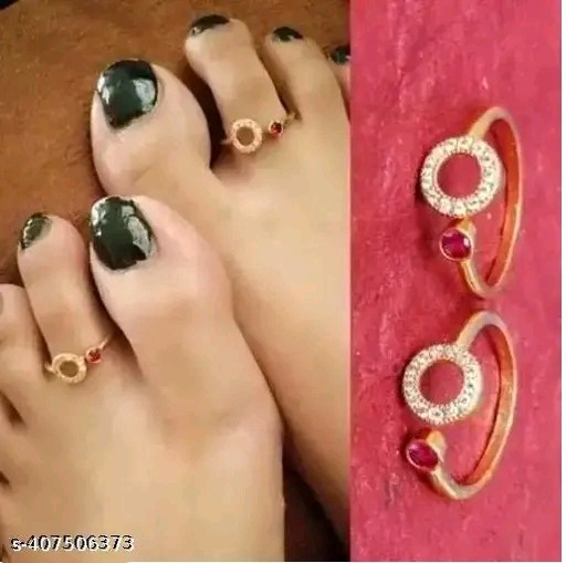 Round Shape Kundan Gift Bollywood Toe Ring Cz Statement Women Wear Jewelry