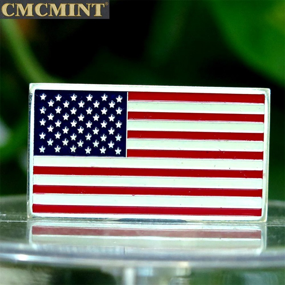 American Flag 1 ounce silver plated