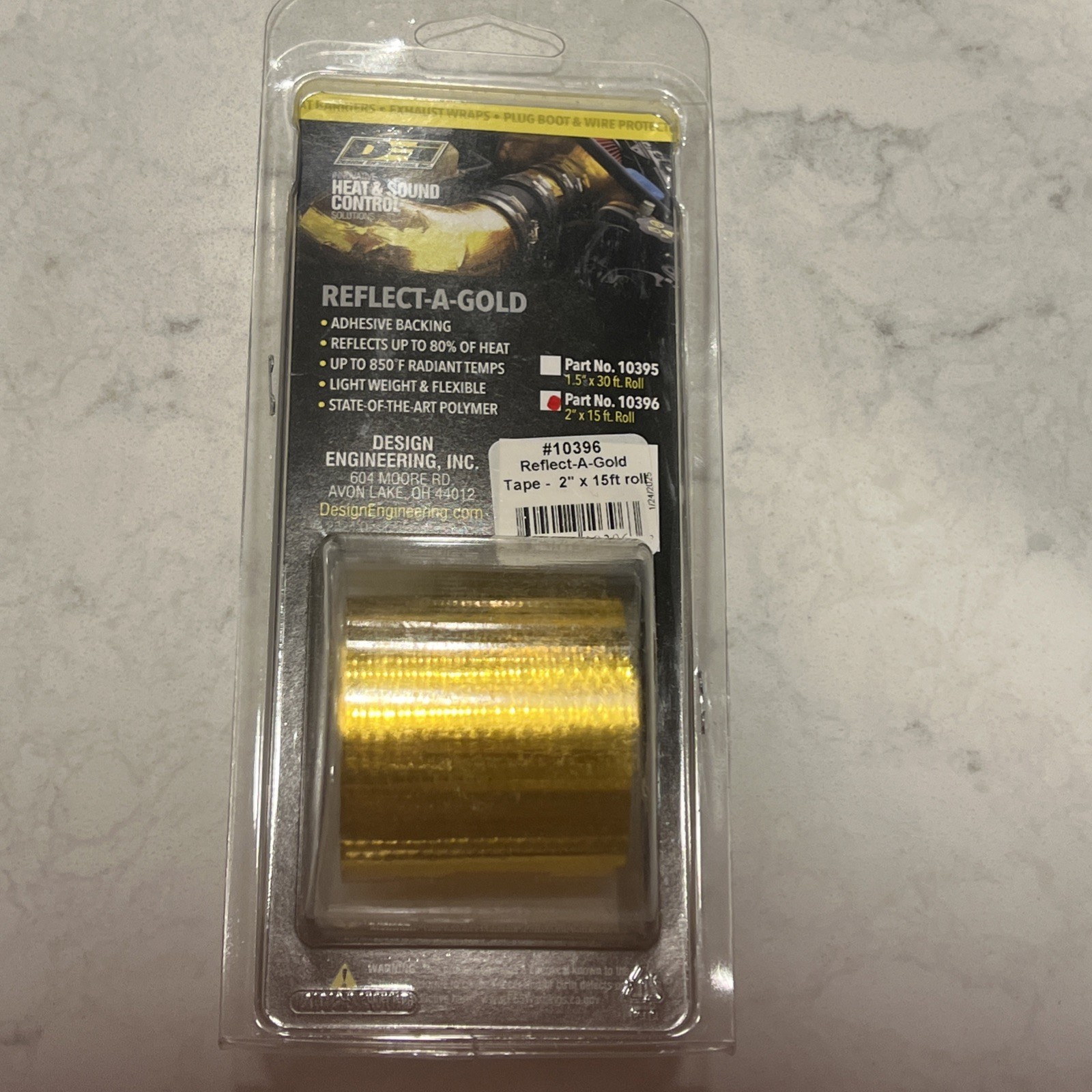 DEI Heat Reflective Tape 10396; Reflect-A-GOLD Tape 15 Feet x 2.00 in. 800 deg F