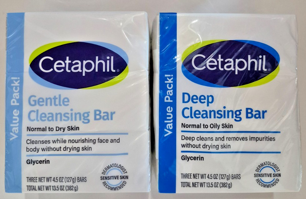 BUY 2 GET 1 FREE (Add 3) Cetaphil Deep/Gentle Cleansing Soap Bar, Value Pack (3)