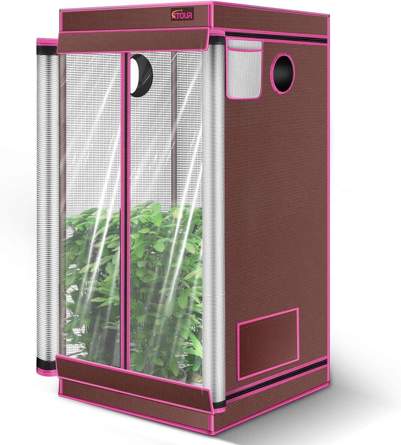 ATOUR 24"x24"x63" Grow Tent 1680D High Reflective Mylar Hydroponic Grow Tents