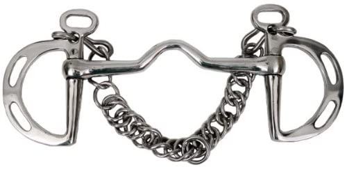 Showman Stainless Steel Slotted Kimberwick Bit w/ 5" Average Full Size Horse