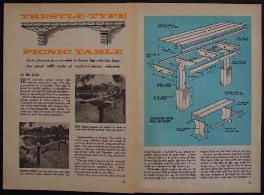 Trestle PICNIC TABLE and Benches How-To Build PLANS