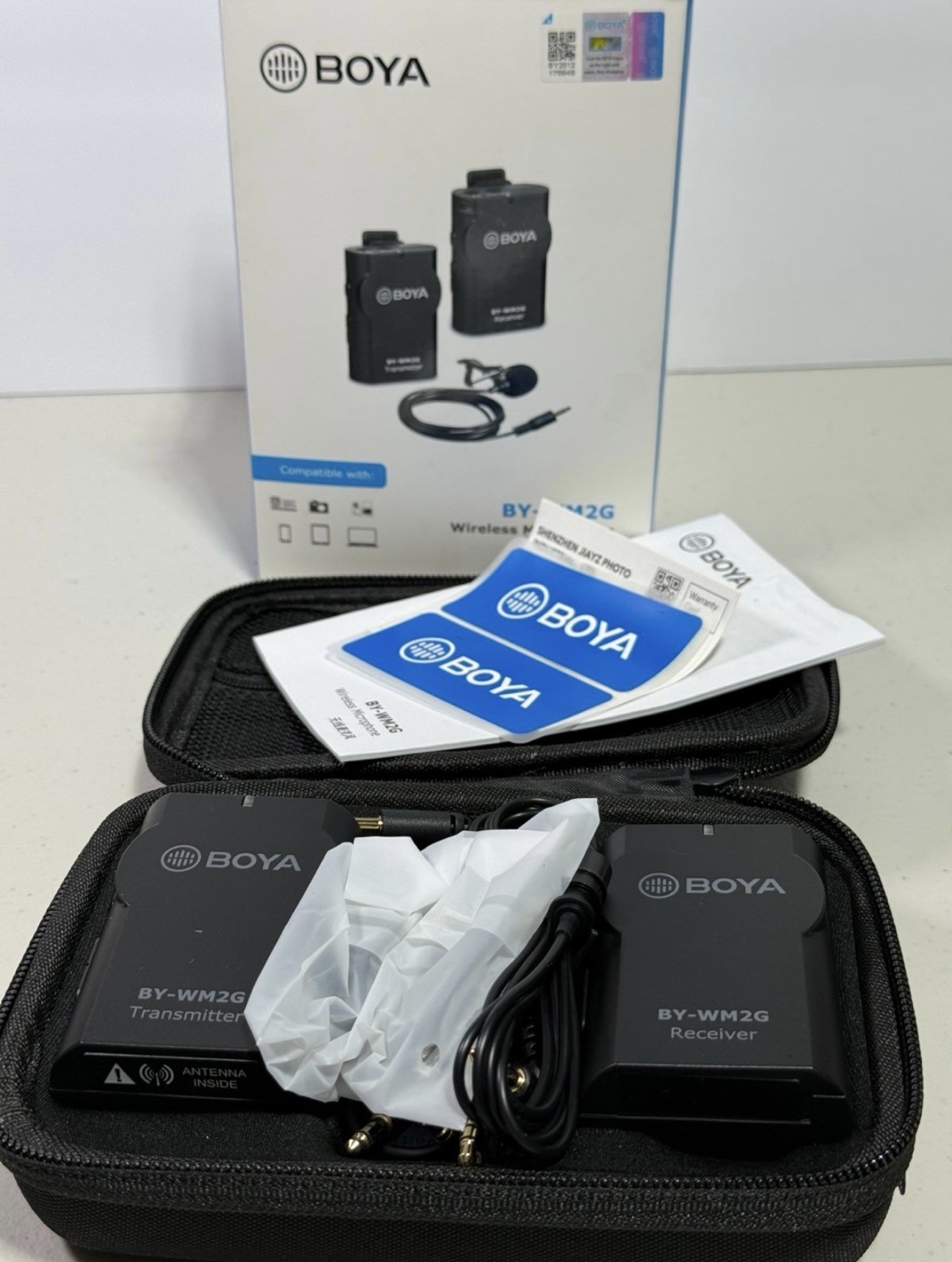 BOYA Digital Wireless Microphone Kit Transmitter Dual Channel BY-WM2 2.4 GHz