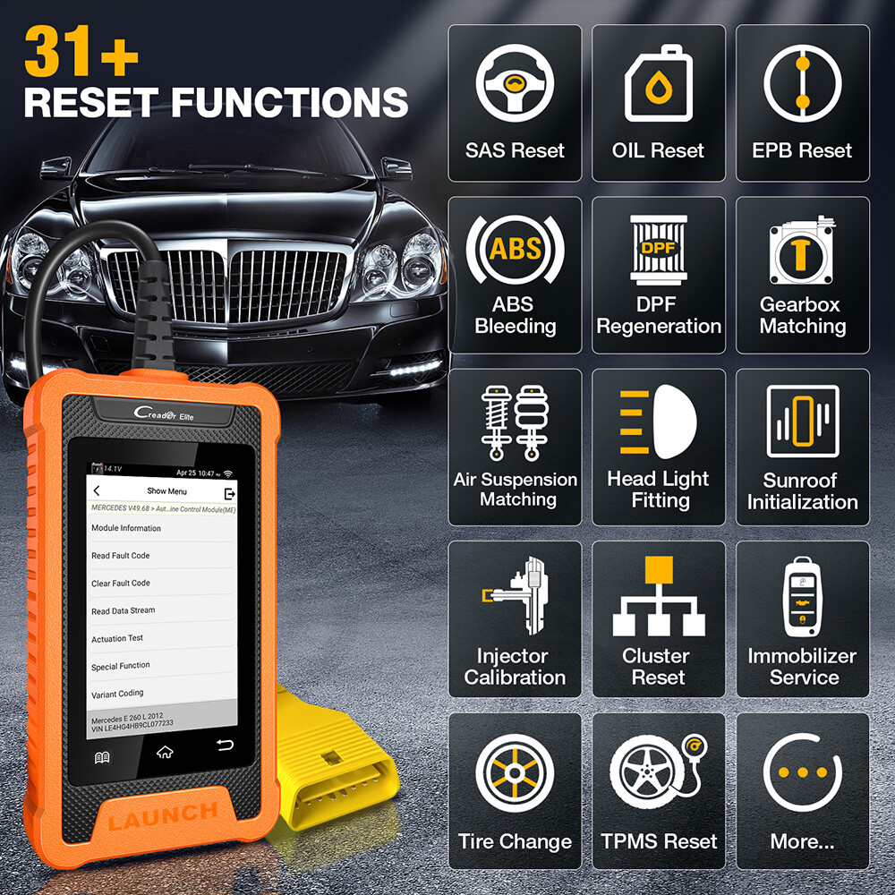 LAUNCH Creader Elite for Chrysler Bidirectional Car Diagnostic Tool OBD2 Scanner