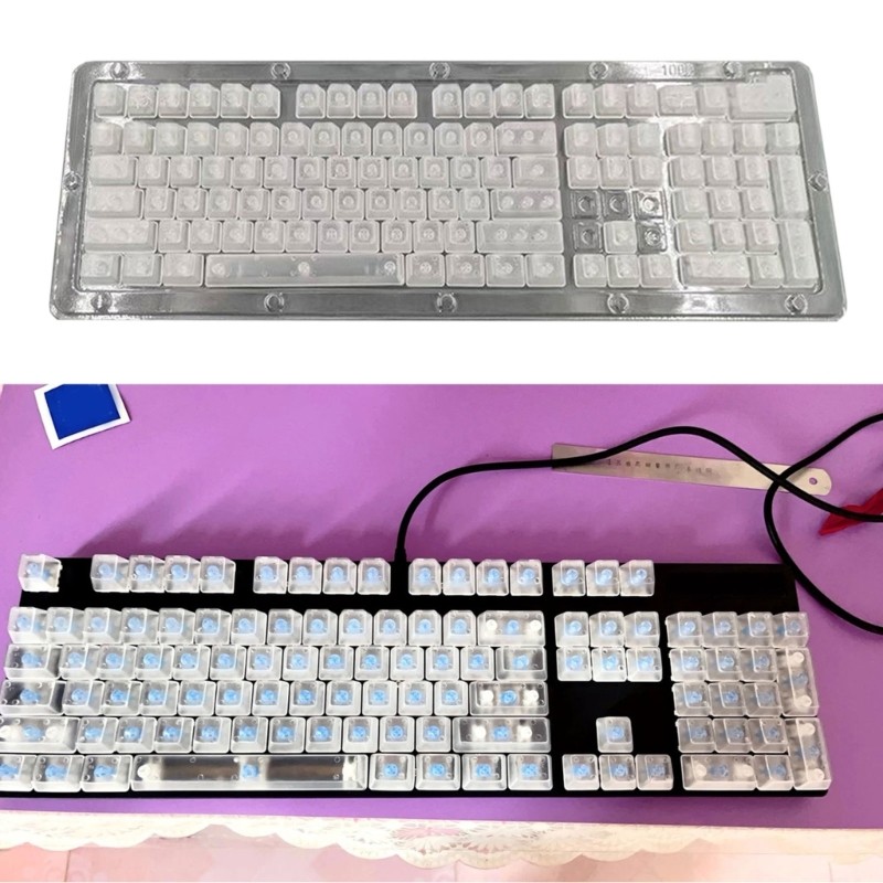 Universal 107 Key Replacement Keycaps Easy Snap On Installation ABS Material