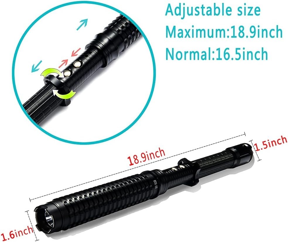 Advanced Self-Defense Tool: 80 Million Volt LED Flashlight - Adjustable 18.9in