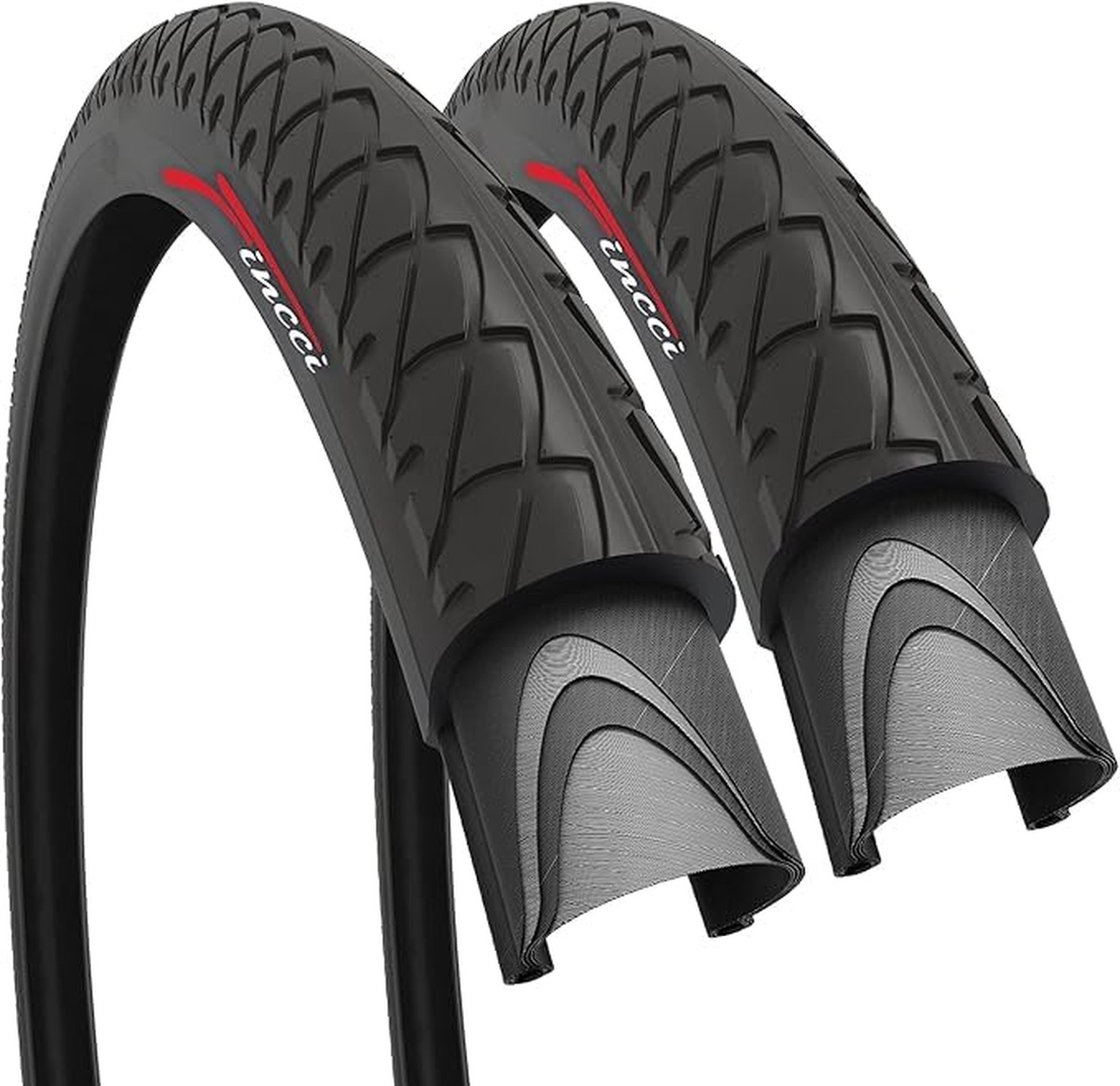 Fincci Pair 26x1.95 Bike Tire - Leno Semi-Slick City 26 inch Bike Tires - 50-...