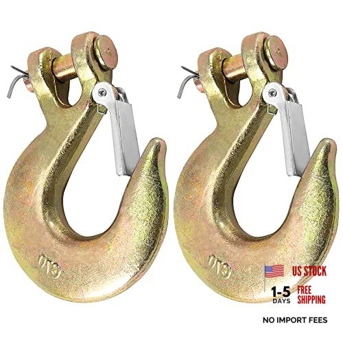 2 Pack 1/2 Inch Clevis Slip Hook with Safety Latch, Grade 70 Forged Steel,