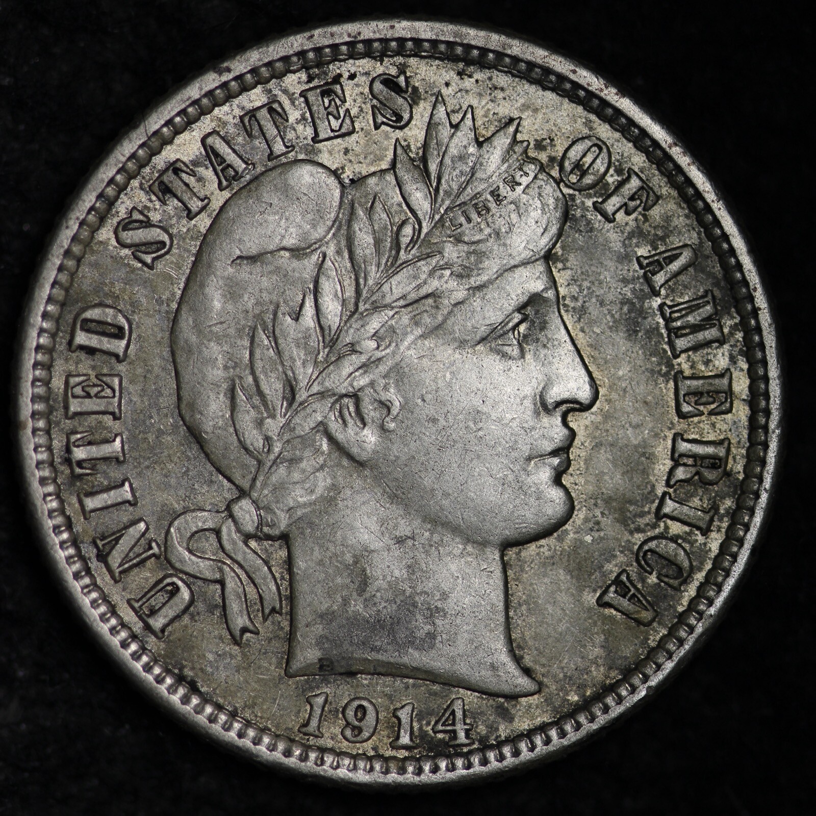 1914-D Barber Silver Dime CHOICE XF+/AU FREE SHIPPING W107 WHA