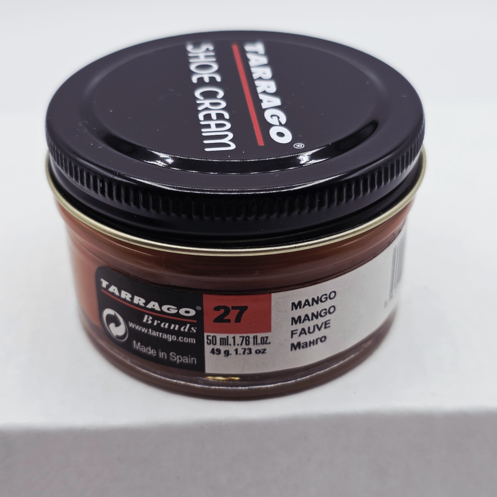 Tarrago Shoe Polish # 27 Mango Cream Leather Protector 1.76 oz. 50ml Boot