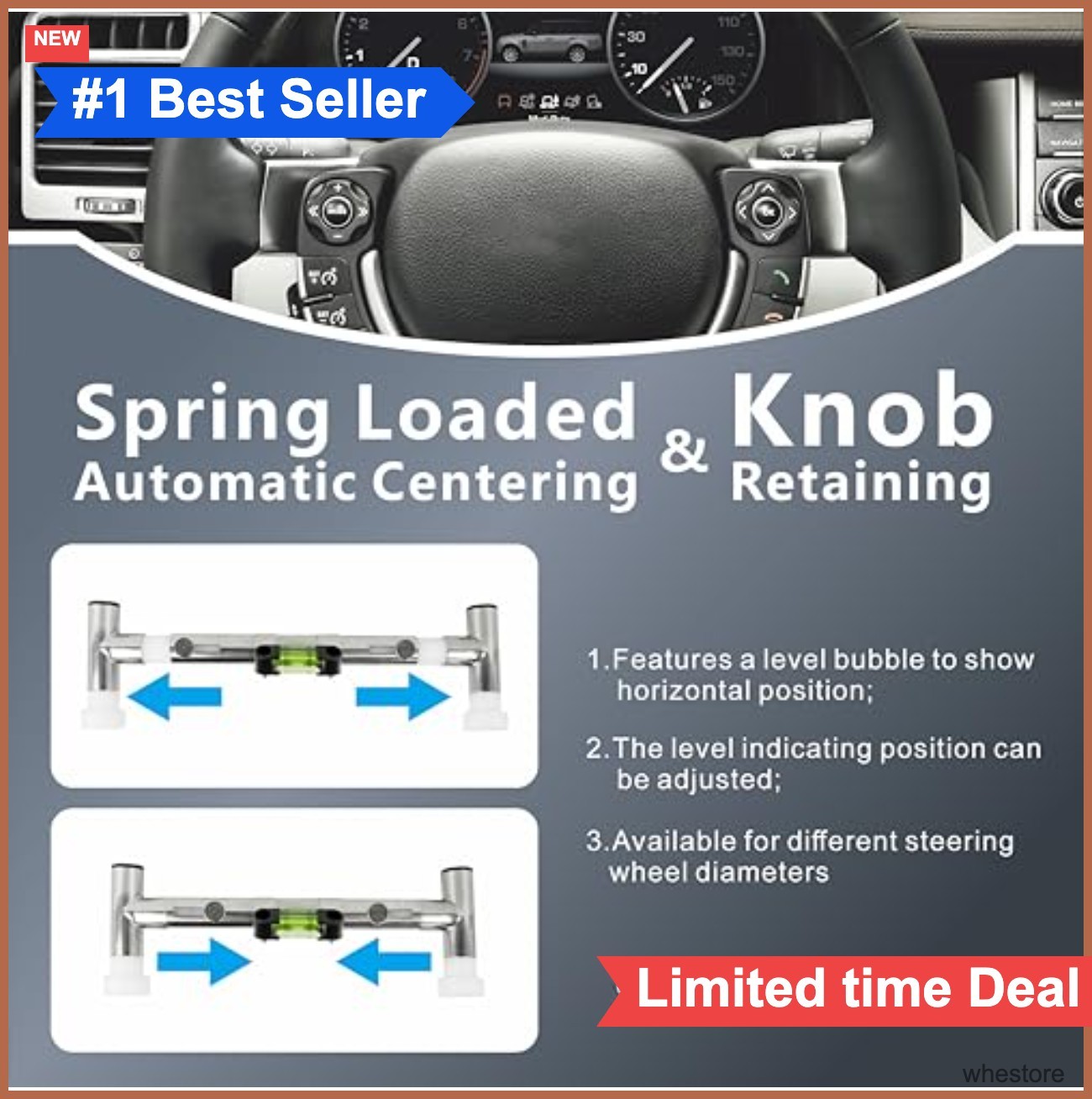 Steering Wheel Level Alignment Tool 300mm 350mm Internal Diameter Spring Loaded