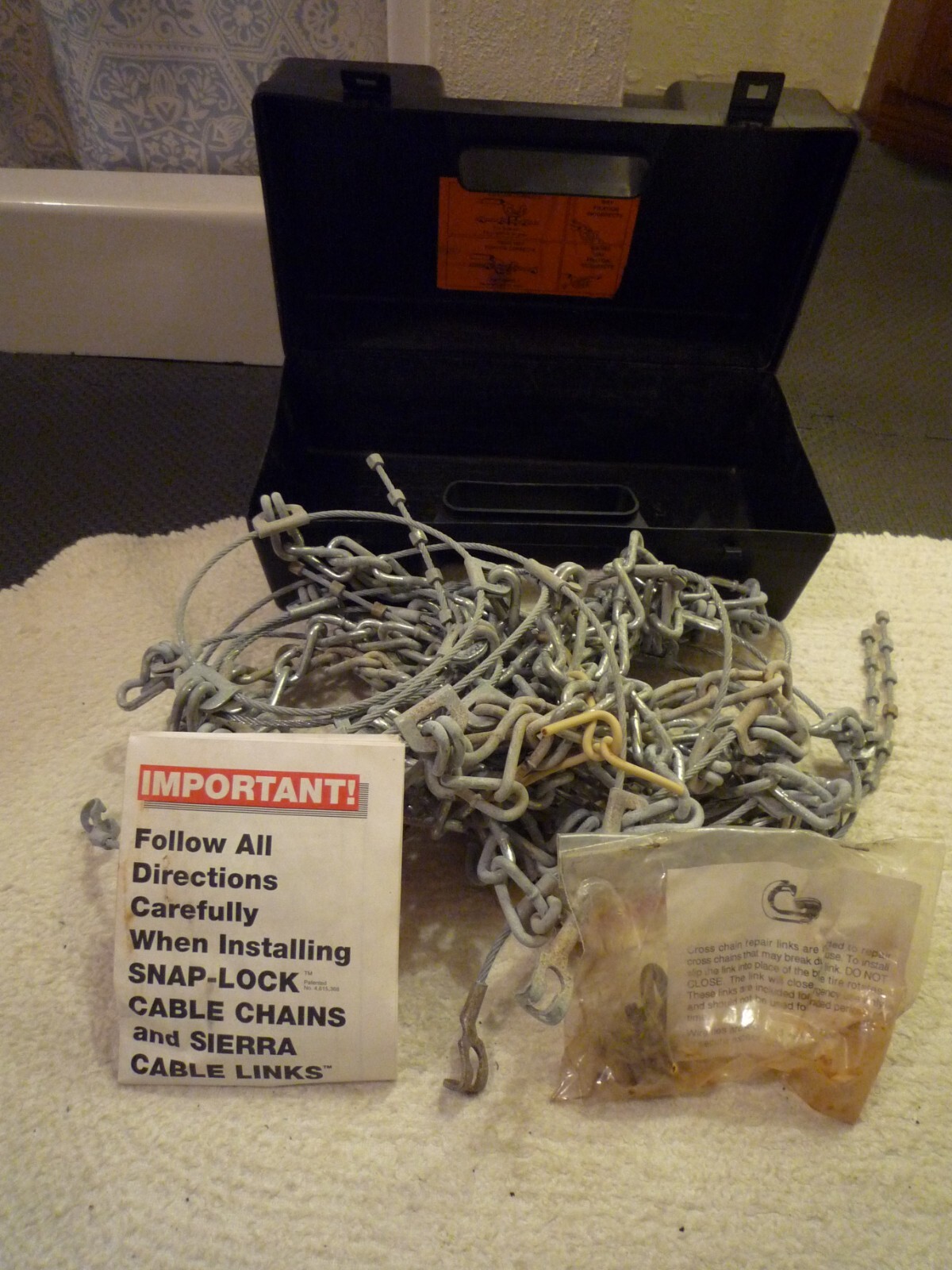 Les Schwab Class S Cable Links Snow Tire Chains with Easy Snap-Locks #1930