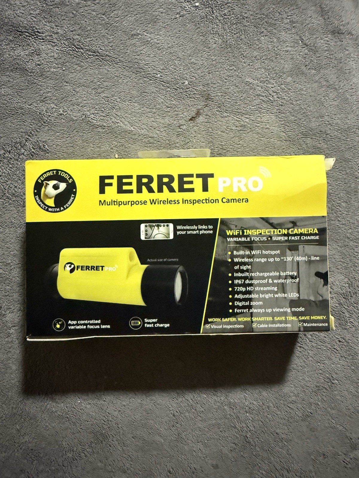 Ferret Pro Wireless Inspection Camera & Cable Pulling Tool - Multipurpose wit...