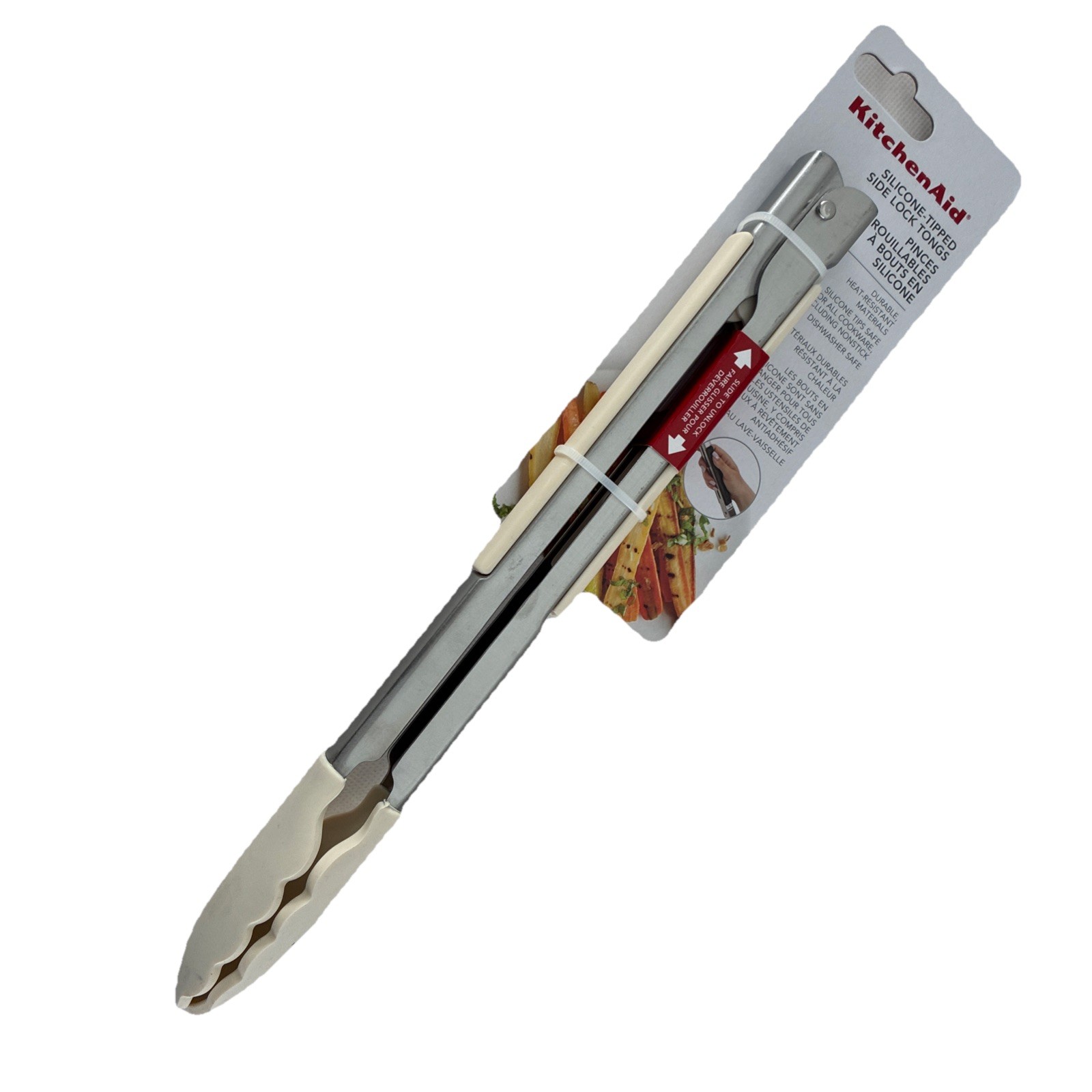 New KitchenAid Almond Cream Matte HACA 13 Inch Locking Tongs