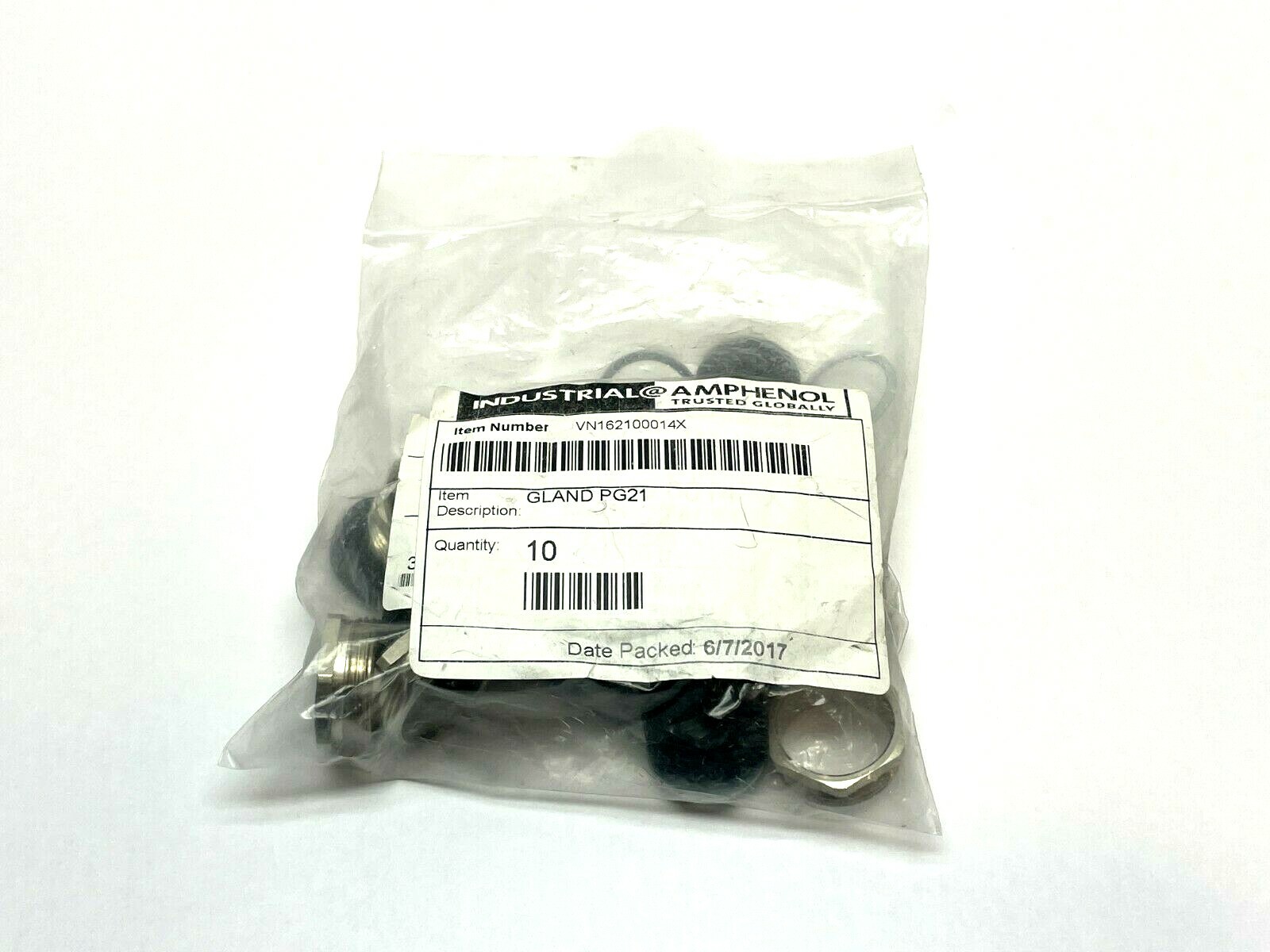 Amphenol VN162100014X Cable Gland PG21 LOT OF 10