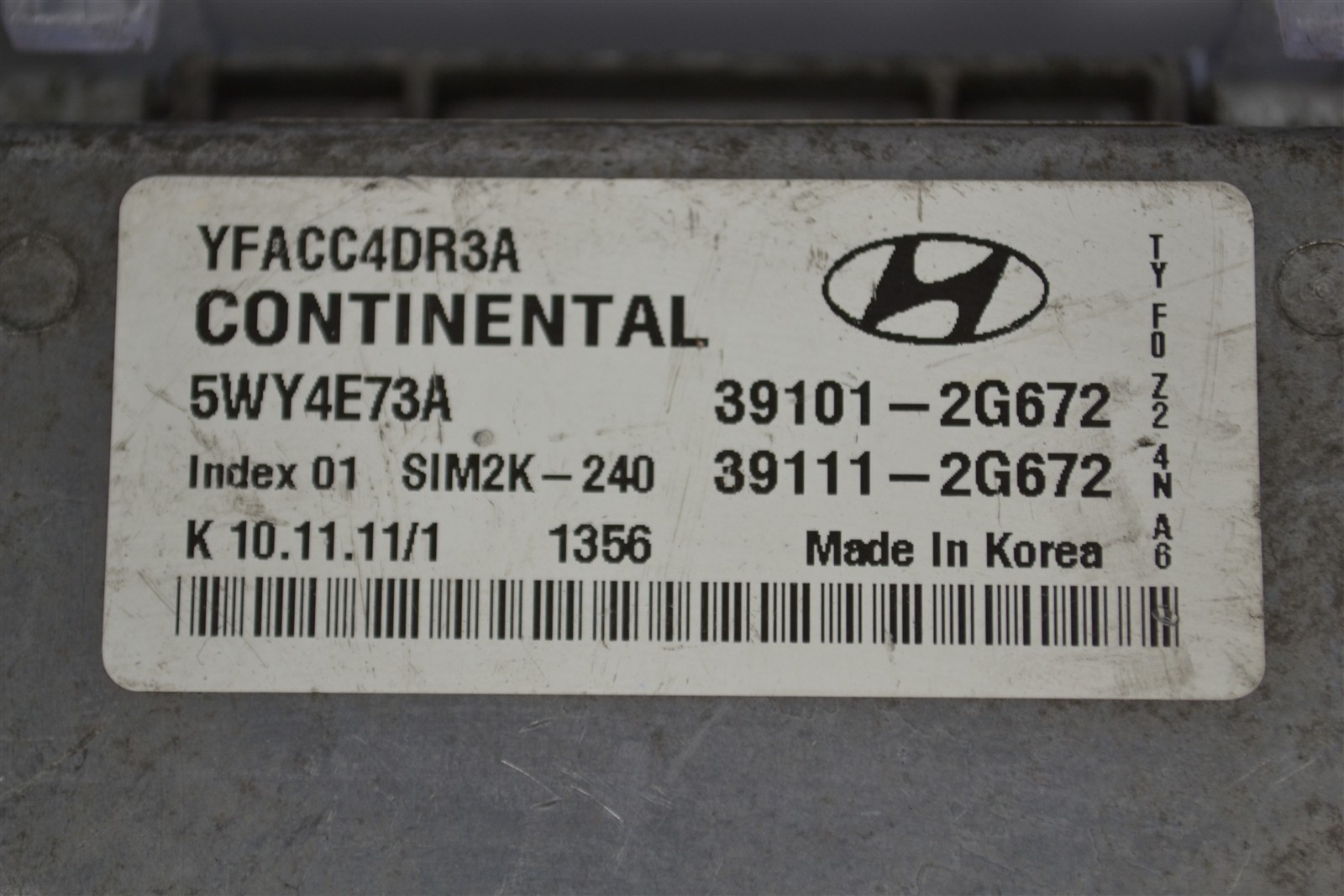 391012G672 HUYNDAI SONATA 2013-2016 Engine Control Unit ECU Module 3M1 564 B10