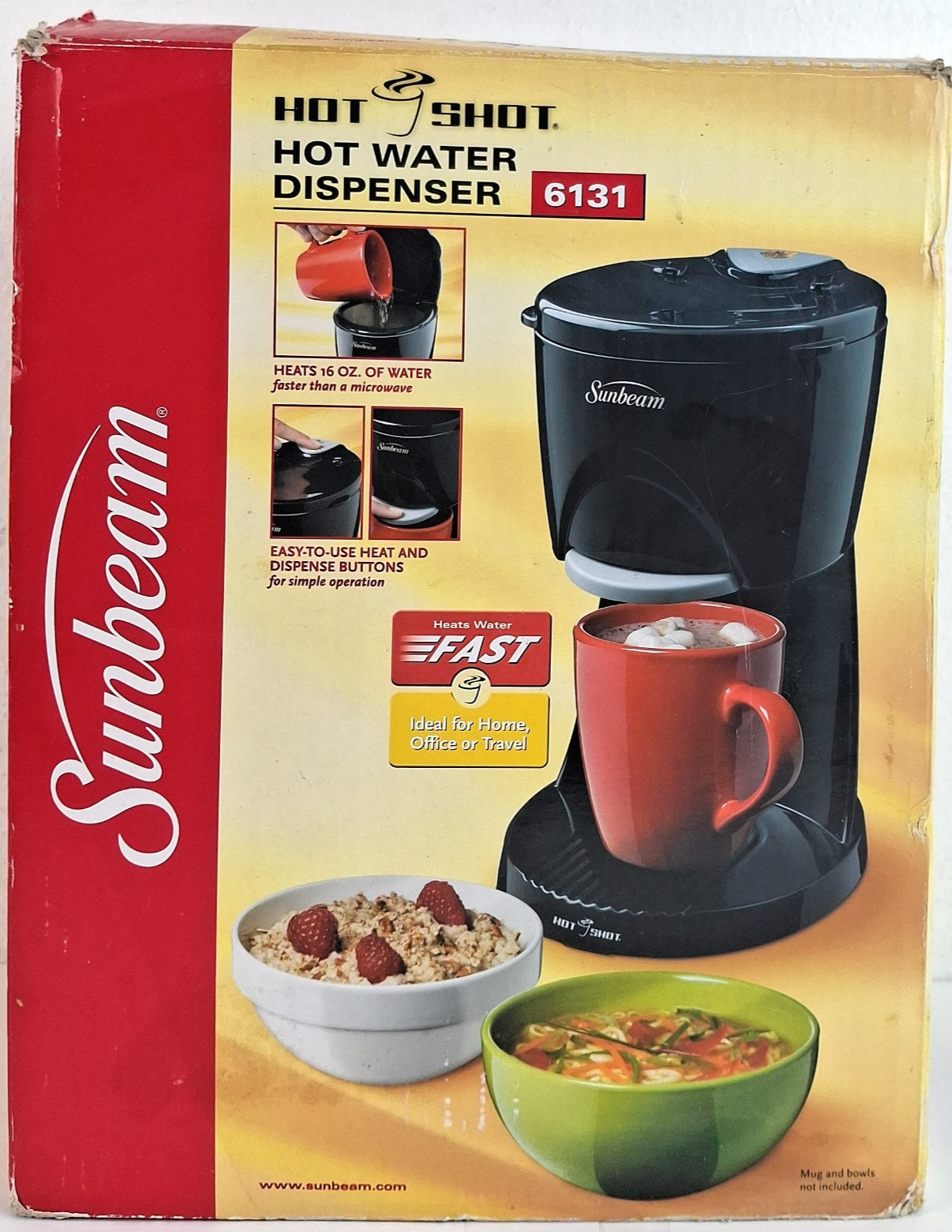 Sunbeam 6131 Hot Shot Hot Water Dispenser Black 16 oz New in Open Box