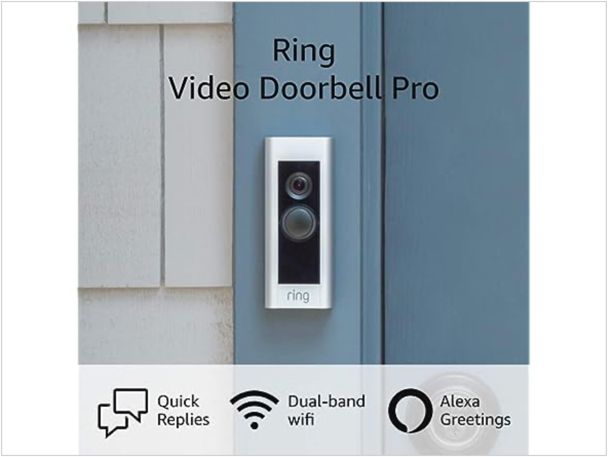 NEW Ring Video Doorbell Pro - Sleek Design HD Smart Wifi Video - Satin Nickel