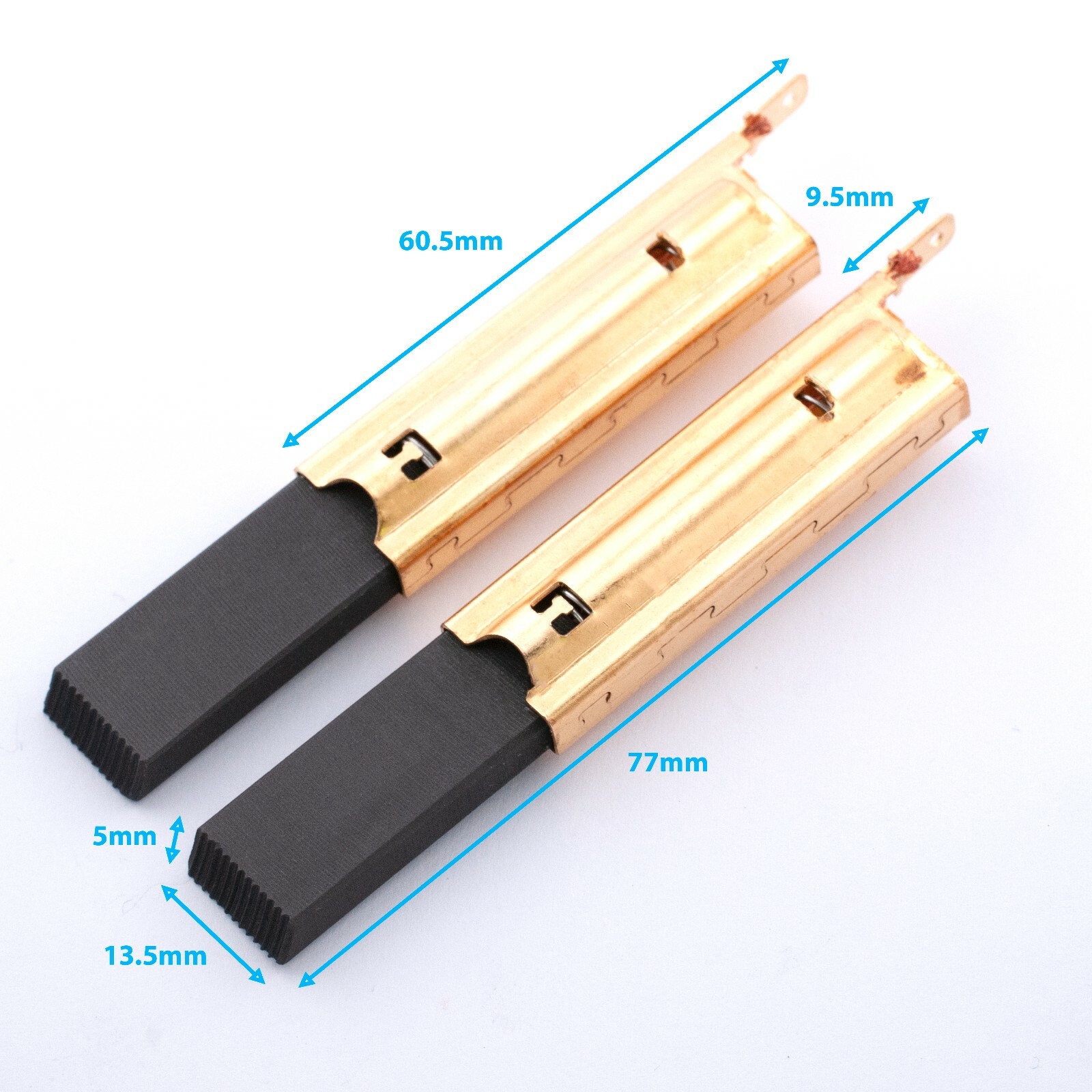 2pc Carbon Motor Brushes 5 x 13.5 x 77mm Electrolux Washer EWF1074 91490015700