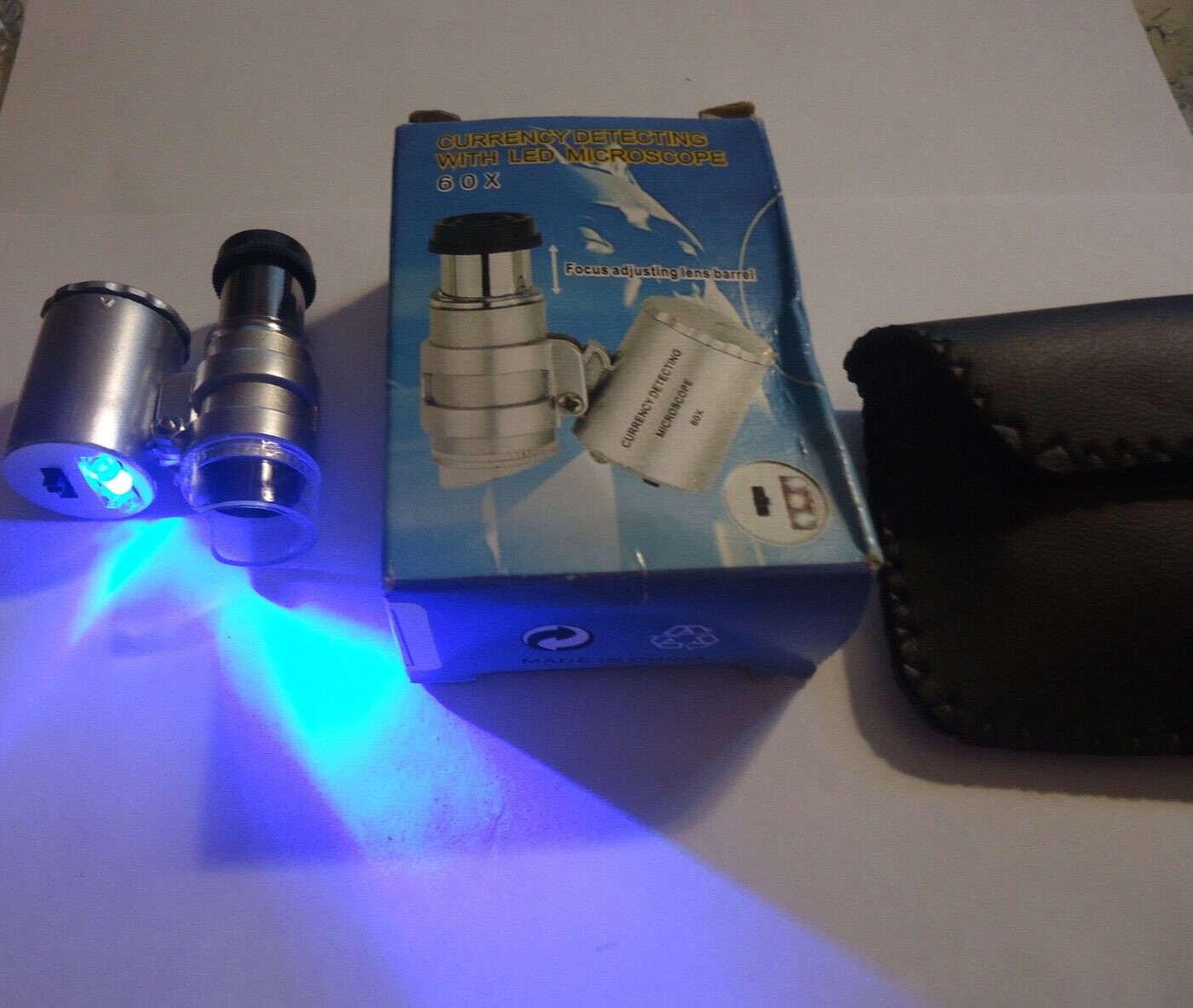 1- 60x microscope blue light white light  with cases#1