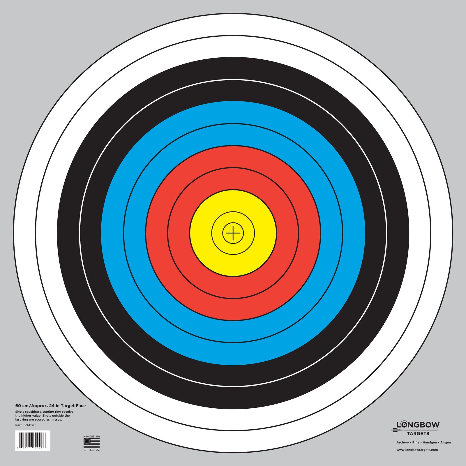 60 cm / 24 in Bullseye Archery (10 Ring) and Gun 24 Inch, 10 Pack ring)