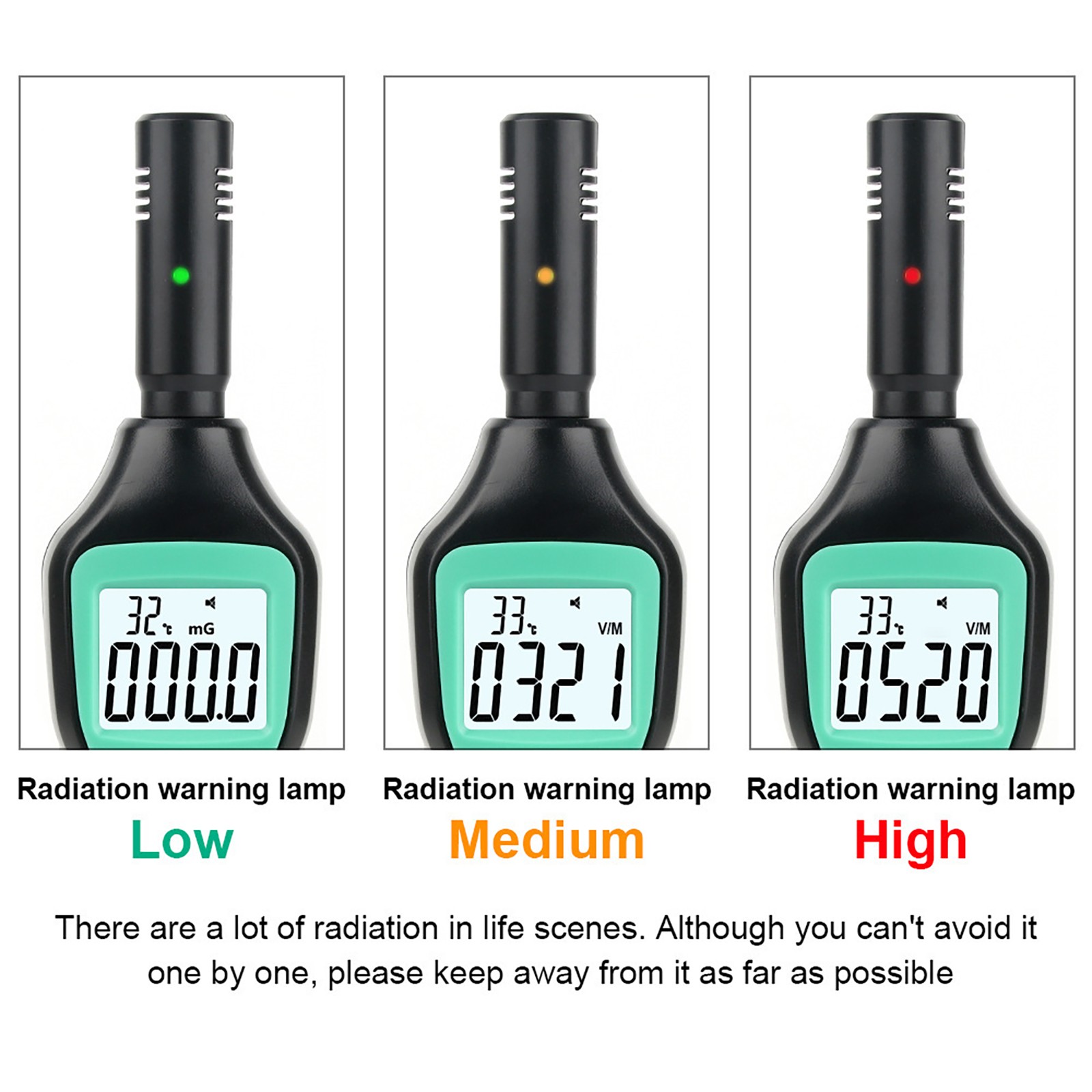 1 PC LCD Radiation Dosimeter EMF Meter Electromagnetic Radiation Detector