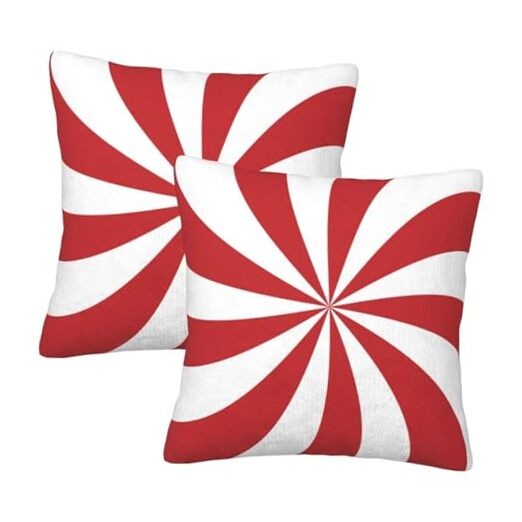 Christmas Candy Lollipop Throw Pillow Covers 18 X 18" x 18" (Pack of 2) Pumpkin