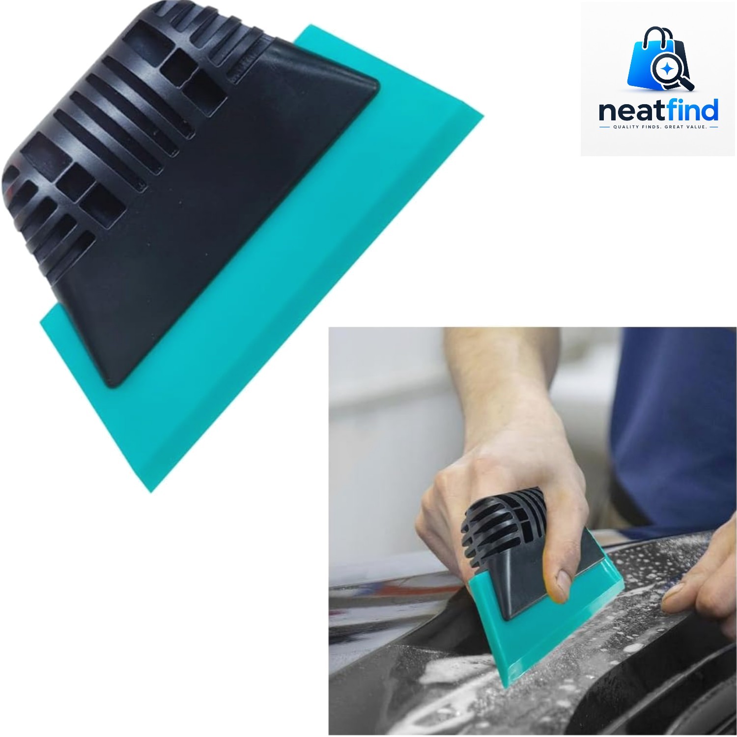 Small Squeegee, PPF Window Tint Squeegee, Rubber Non-Slip Handle Tint Squeege...